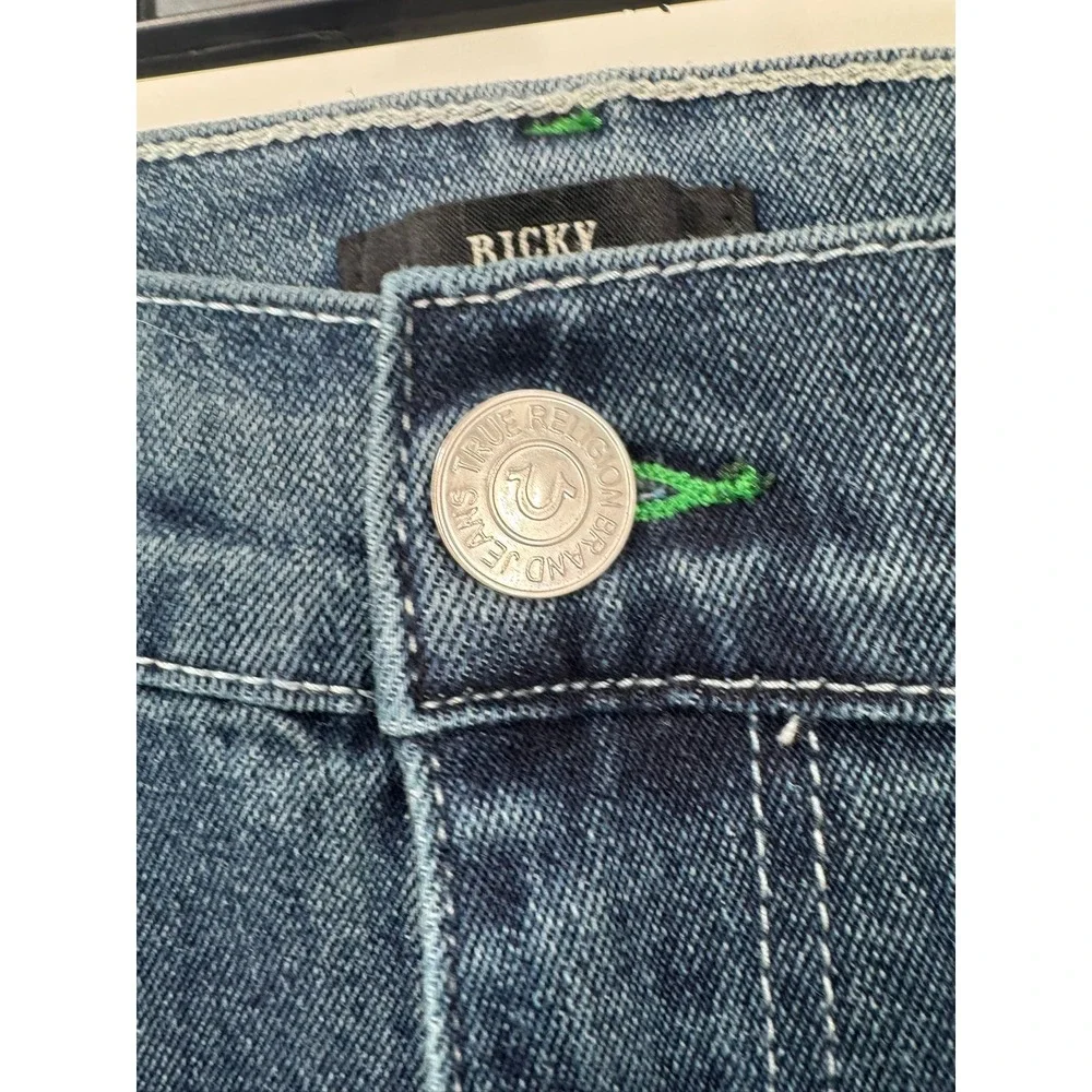 True Religion Ricky Relaxed Straight Jeans‎ Dark Woodland Wash Men's Size 32/34